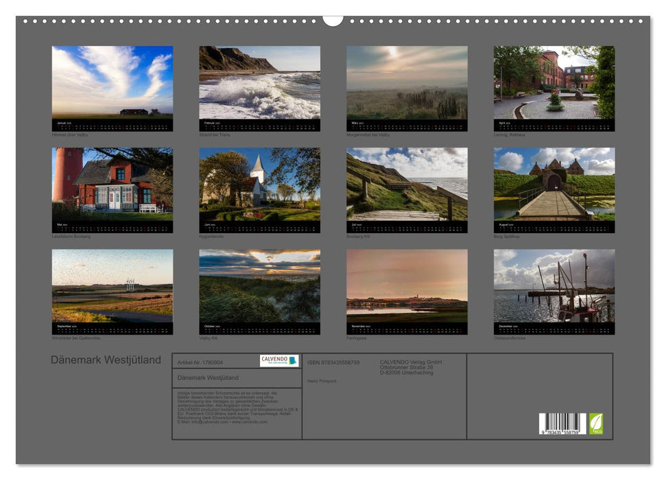Dänemark Westjütland (CALVENDO Wandkalender 2025)