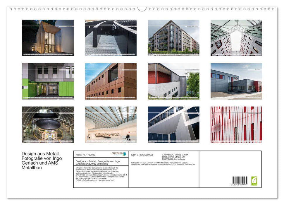 Design aus Metall. Fotografie von Ingo Gerlach und AMS Metallbau (CALVENDO Wandkalender 2025)