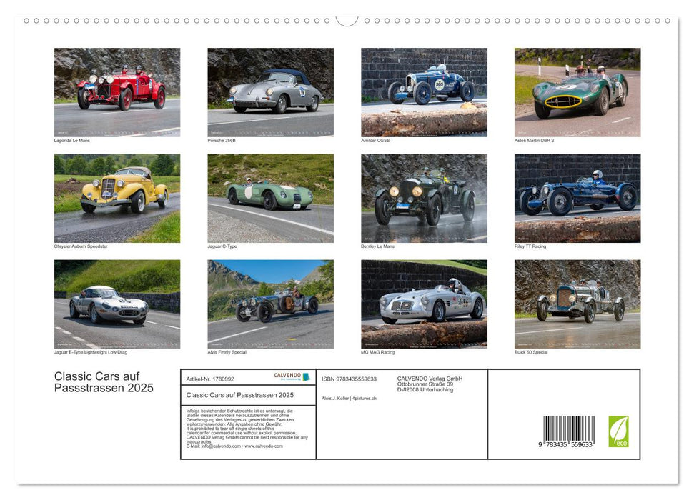 Classic Cars auf Passstrassen 2025 (CALVENDO Premium Wandkalender 2025)