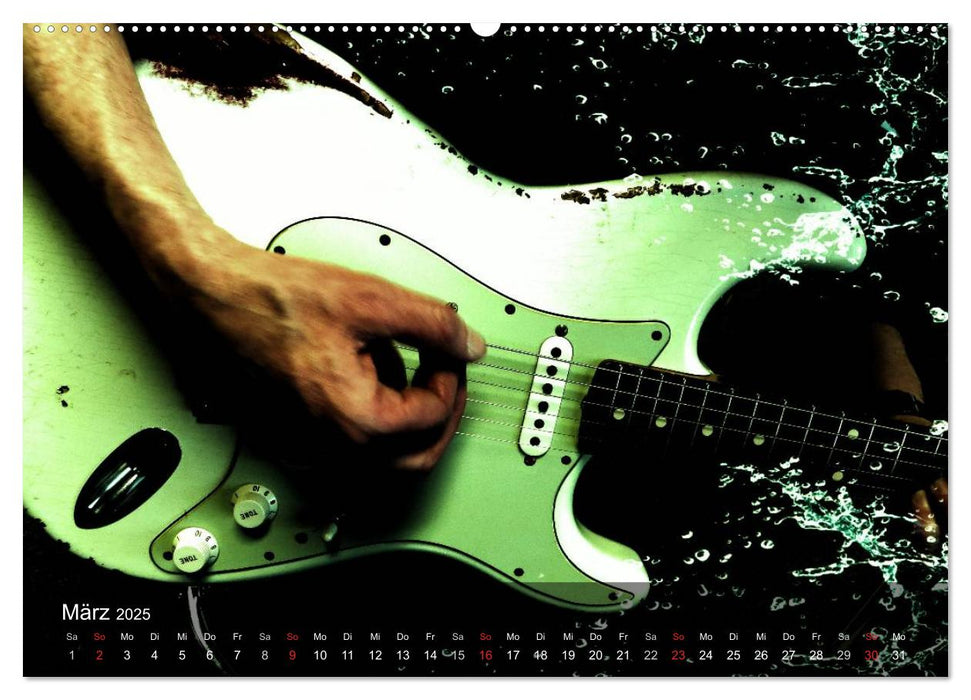 Rockgitarren Power (CALVENDO Premium Wandkalender 2025)