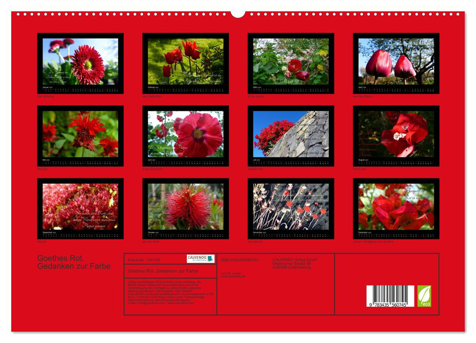 Goethes Rot. Gedanken zur Farbe (CALVENDO Premium Wandkalender 2025)