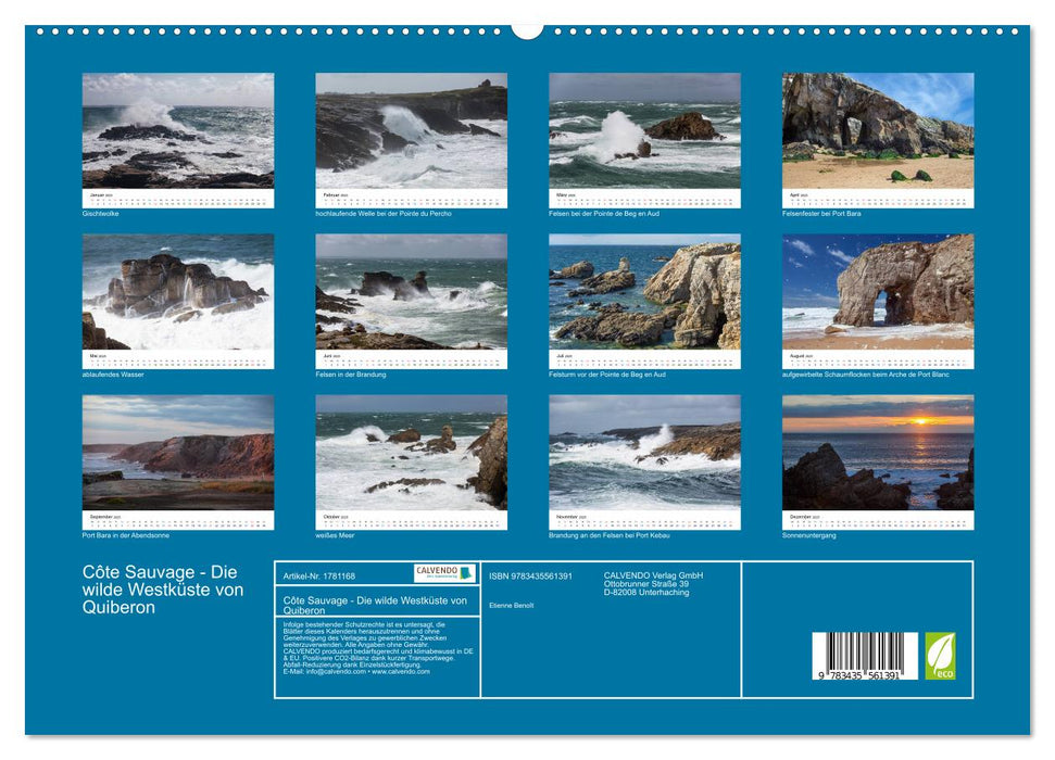 Côte Sauvage - Die wilde Westküste von Quiberon (CALVENDO Premium Wandkalender 2025)