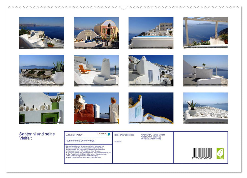 Santorini und seine Vielfalt (CALVENDO Premium Wandkalender 2025)