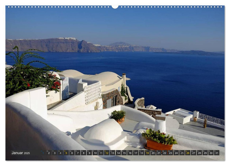 Santorini und seine Vielfalt (CALVENDO Premium Wandkalender 2025)