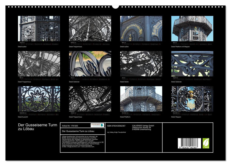 Der Gusseiserne Turm zu Löbau (CALVENDO Premium Wandkalender 2025)