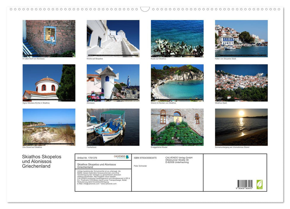 Skiathos Skopelos und Alonissos Griechenland (CALVENDO Wandkalender 2025)