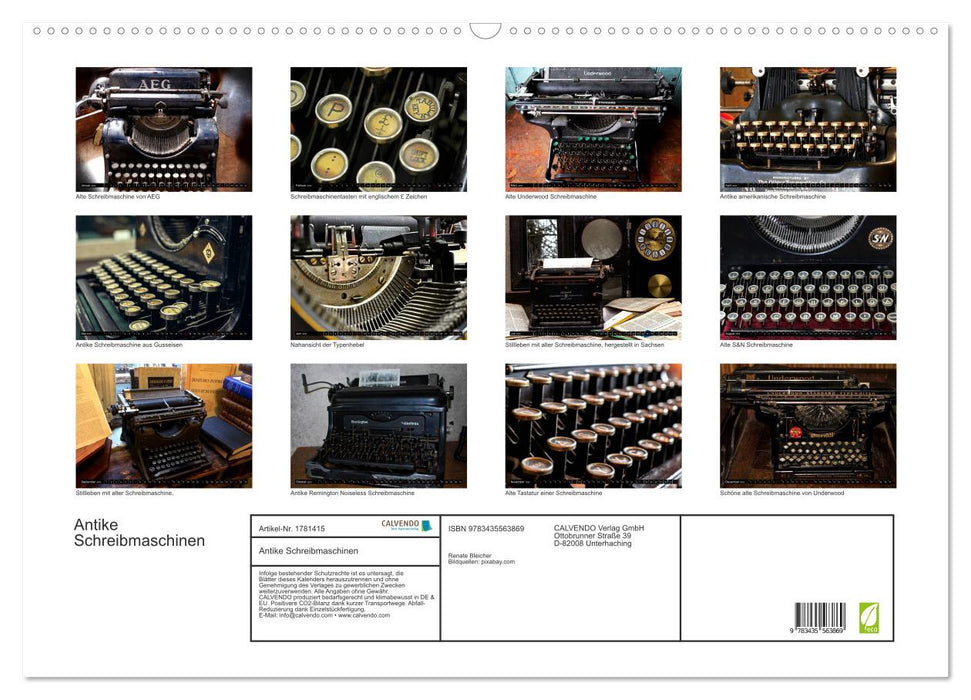 Antike Schreibmaschinen (CALVENDO Wandkalender 2025)