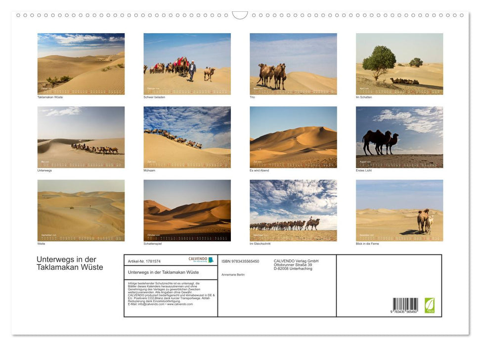 Unterwegs in der Taklamakan Wüste (CALVENDO Wandkalender 2025)