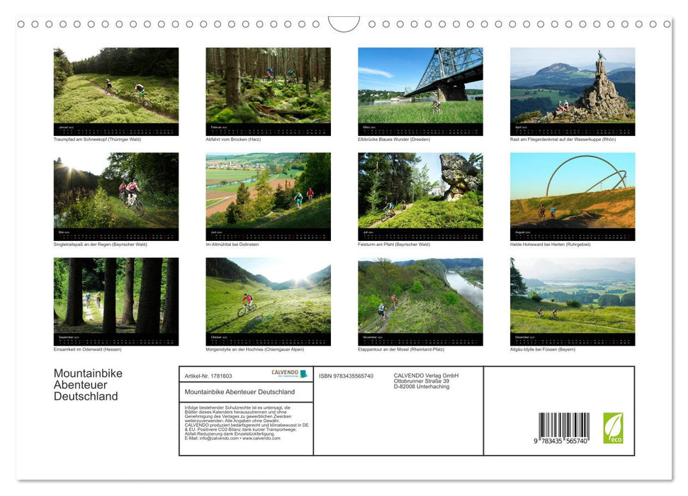 Mountainbike Abenteuer Deutschland (CALVENDO Wandkalender 2025)