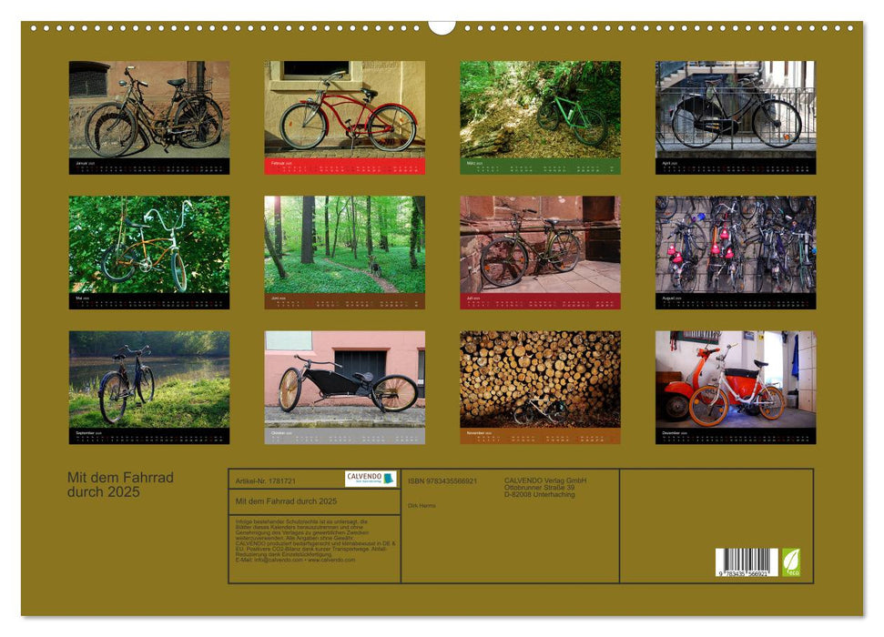 Mit dem Fahrrad durch 2025 (CALVENDO Wandkalender 2025)