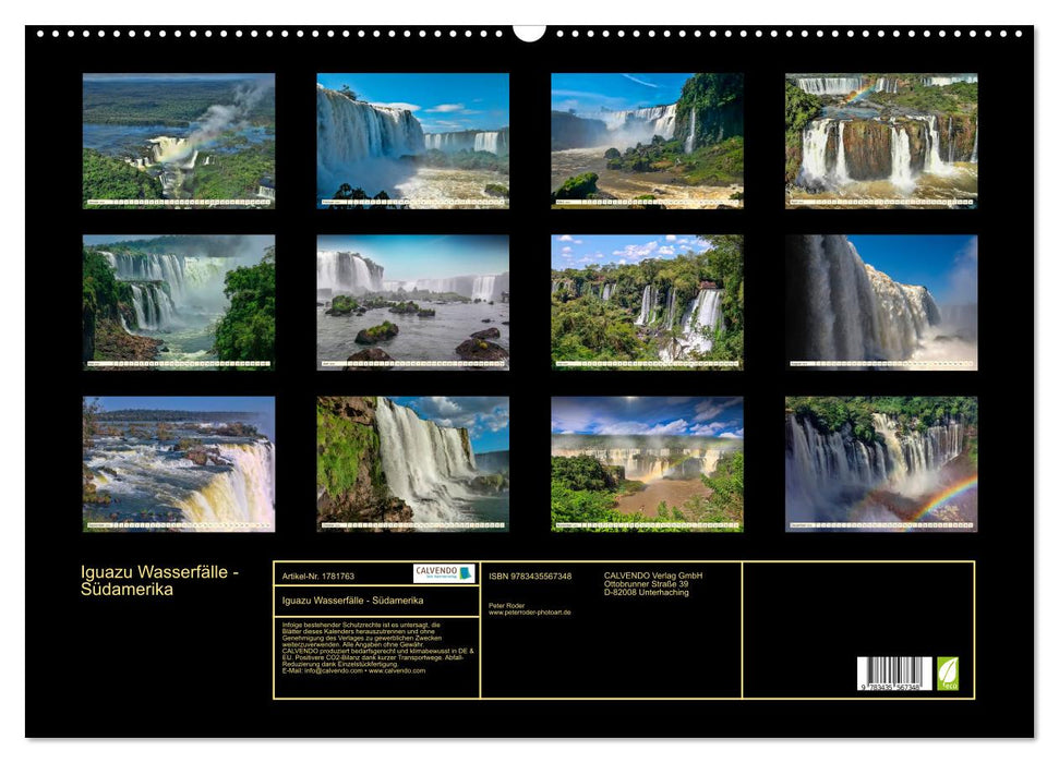 Iguazu Wasserfälle - Südamerika (CALVENDO Wandkalender 2025)