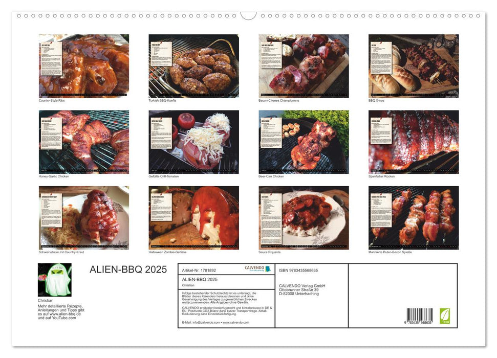 ALIEN-BBQ 2025 (CALVENDO Wandkalender 2025)