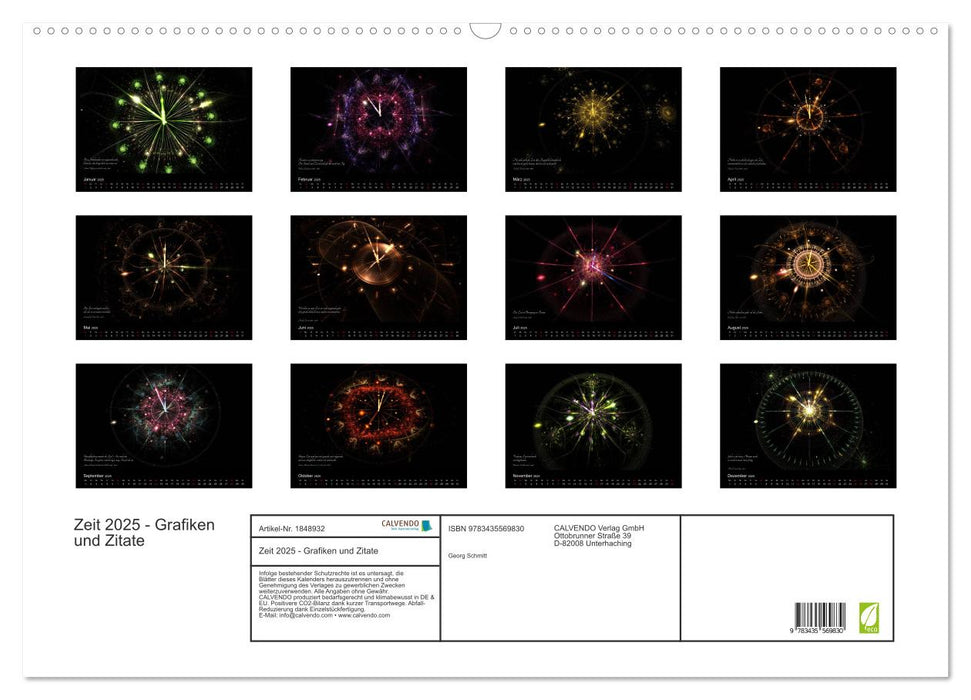 Zeit 2025 - Grafiken und Zitate (CALVENDO Wandkalender 2025)