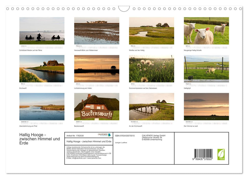 Hallig Hooge - zwischen Himmel und Erde (CALVENDO Wandkalender 2025)