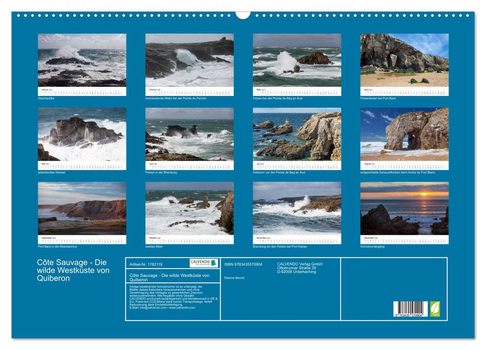 Côte Sauvage - Die wilde Westküste von Quiberon (CALVENDO Wandkalender 2025)