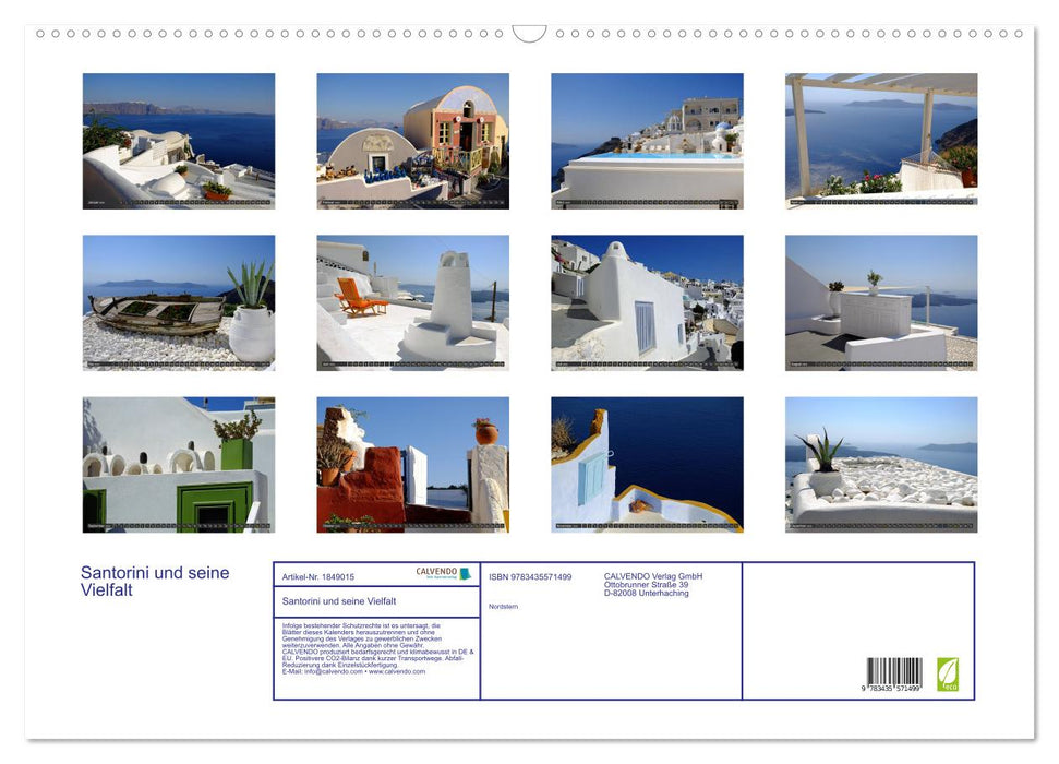 Santorini und seine Vielfalt (CALVENDO Wandkalender 2025)