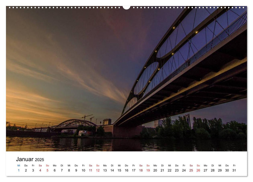 Frankfurt am Main bei Tag und Nacht (CALVENDO Premium Wandkalender 2025)