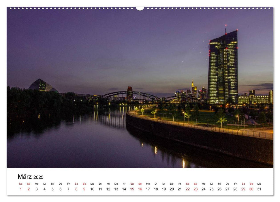 Frankfurt am Main bei Tag und Nacht (CALVENDO Premium Wandkalender 2025)