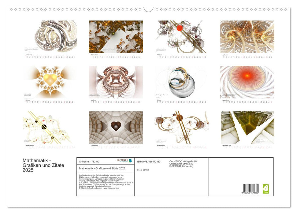 Mathematik - Grafiken und Zitate 2025 (CALVENDO Wandkalender 2025)