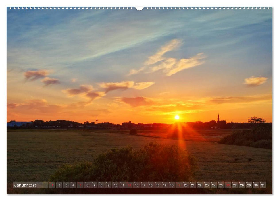 Nordfriesland dunkelbunt – zwischen Tönning und Sankt Peter-Ording (CALVENDO Wandkalender 2025)