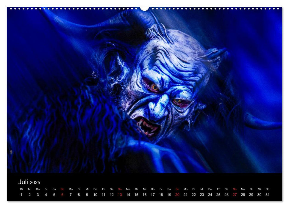 Perchten und Krampusse im Voralpenland (CALVENDO Premium Wandkalender 2025)