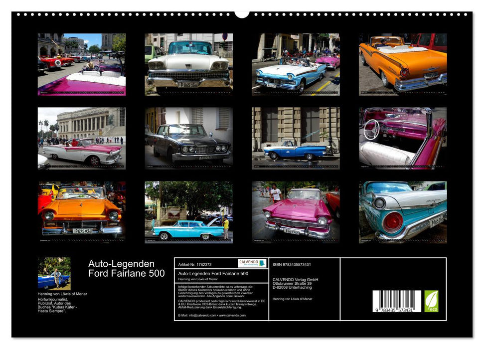 Auto-Legenden Ford Fairlane 500 (CALVENDO Premium Wandkalender 2025)