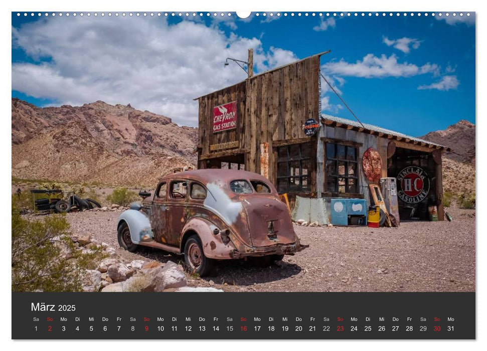 Vergessene Zeitzeugen entlang der Route 66 (CALVENDO Premium Wandkalender 2025)