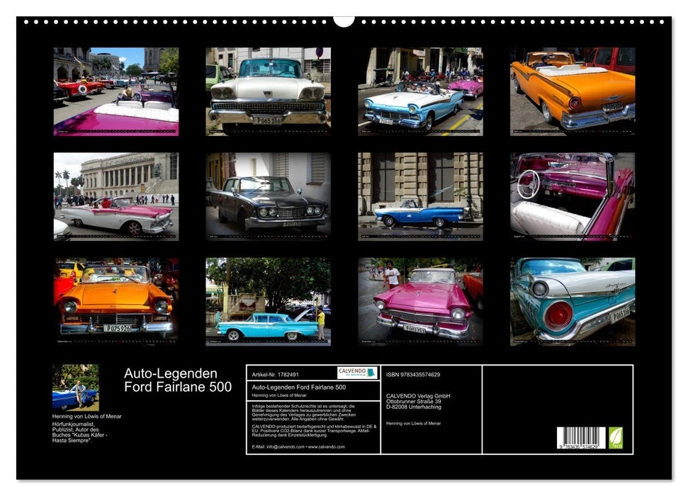 Auto-Legenden Ford Fairlane 500 (CALVENDO Wandkalender 2025)