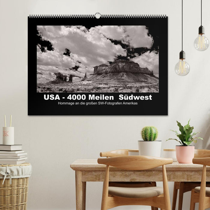 USA - 4000 Meilen Südwest Hommage an die großen SW-Fotografen Amerikas (CALVENDO Wandkalender 2025)