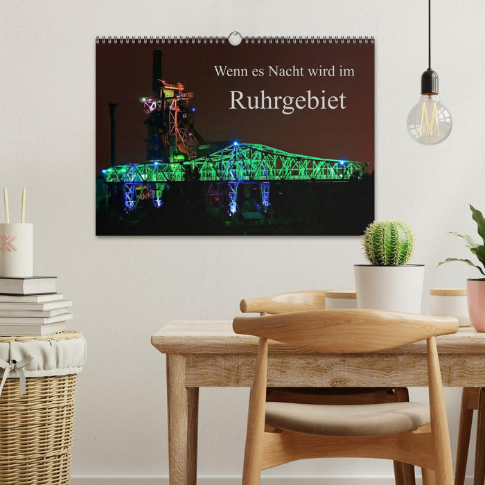 Wenn es Nacht wird im Ruhrgebiet (CALVENDO Wandkalender 2025)