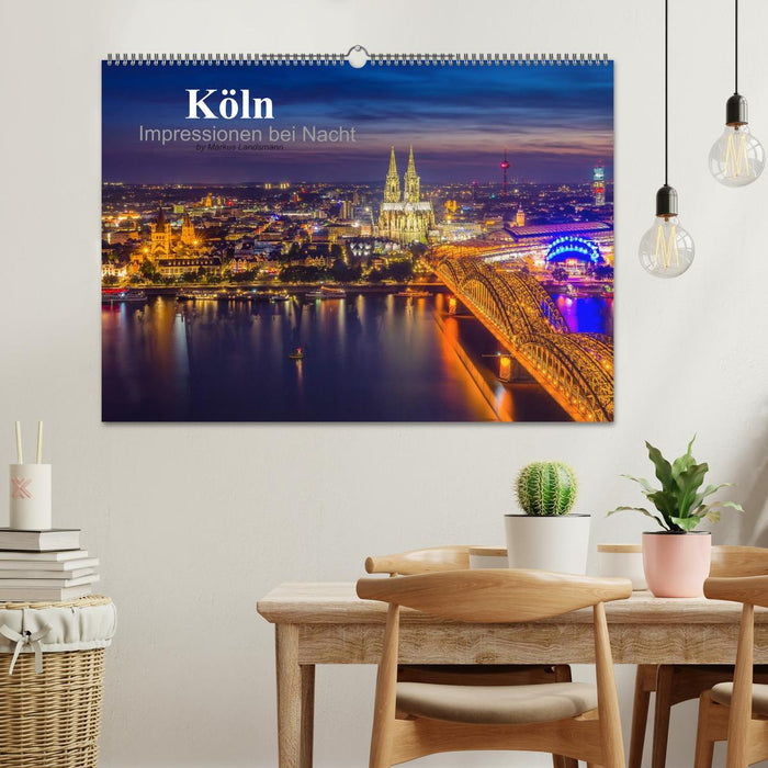 Köln Impressionen bei Nacht (CALVENDO Wandkalender 2025)