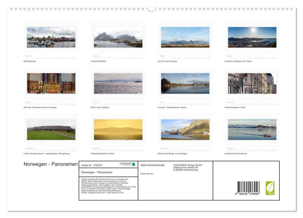 Norwegen - Panoramen (CALVENDO Premium Wandkalender 2025)