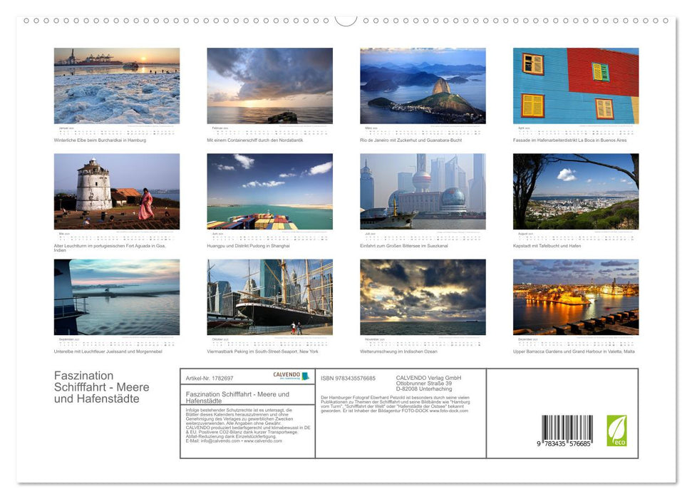 Faszination Schifffahrt - Meere und Hafenstädte (CALVENDO Premium Wandkalender 2025)