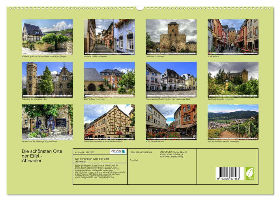 Die schönsten Orte der Eifel - Ahrweiler (CALVENDO Premium Wandkalender 2025)