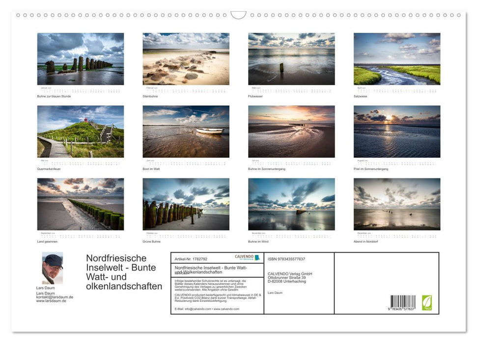 Nordfriesische Inselwelt - Bunte Watt- und Wolkenlandschaften (CALVENDO Wandkalender 2025)