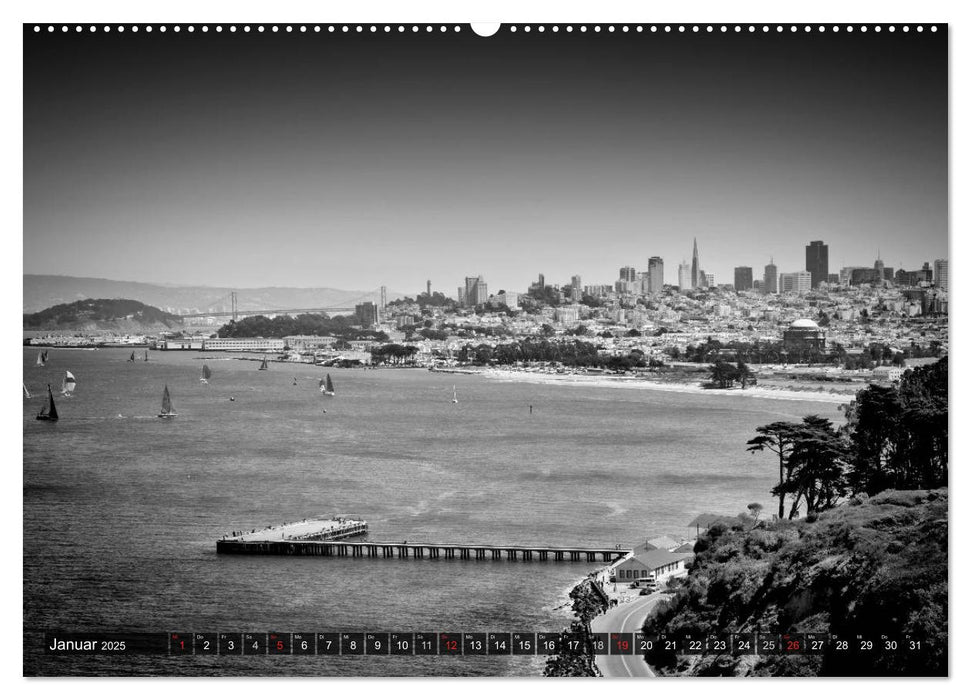 SAN FRANCISCO Monochrome Ansichten (CALVENDO Premium Wandkalender 2025)