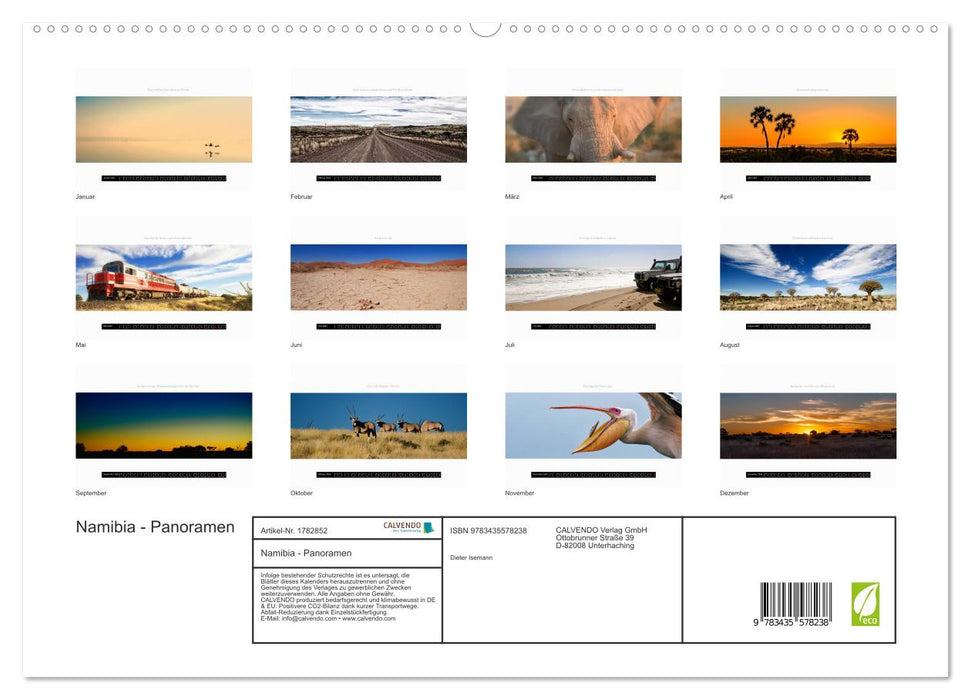 Namibia - Panoramen (CALVENDO Premium Wandkalender 2025)