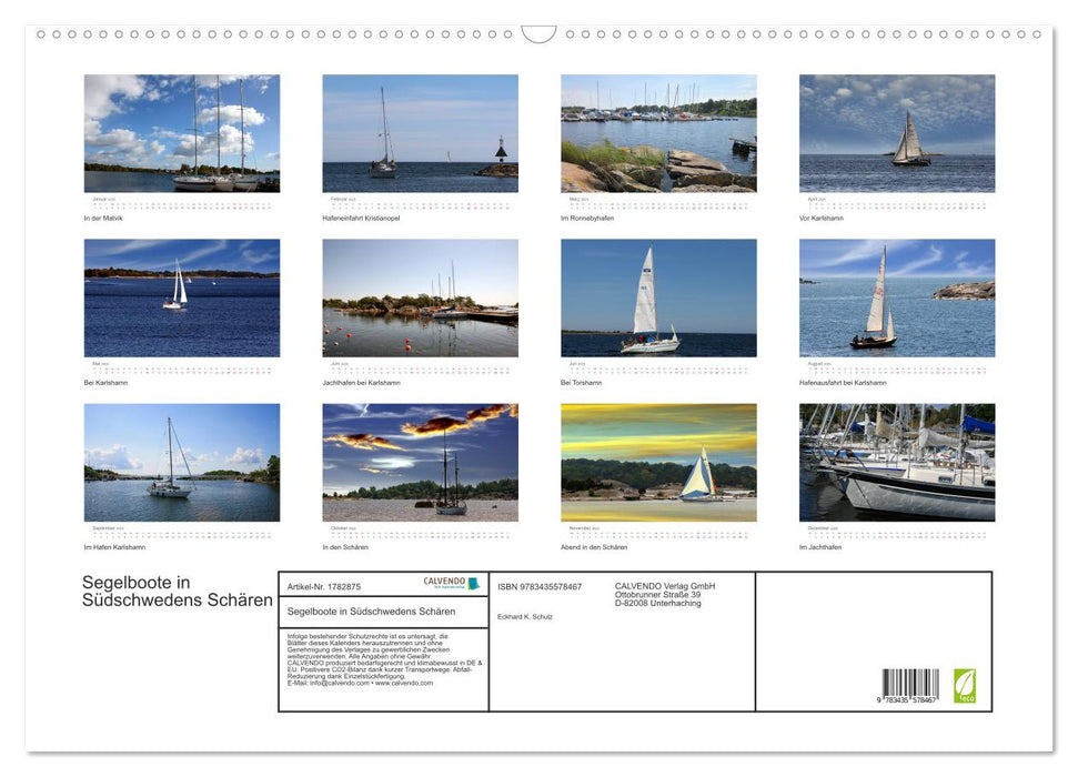 Segelboote in Südschwedens Schären (CALVENDO Wandkalender 2025)