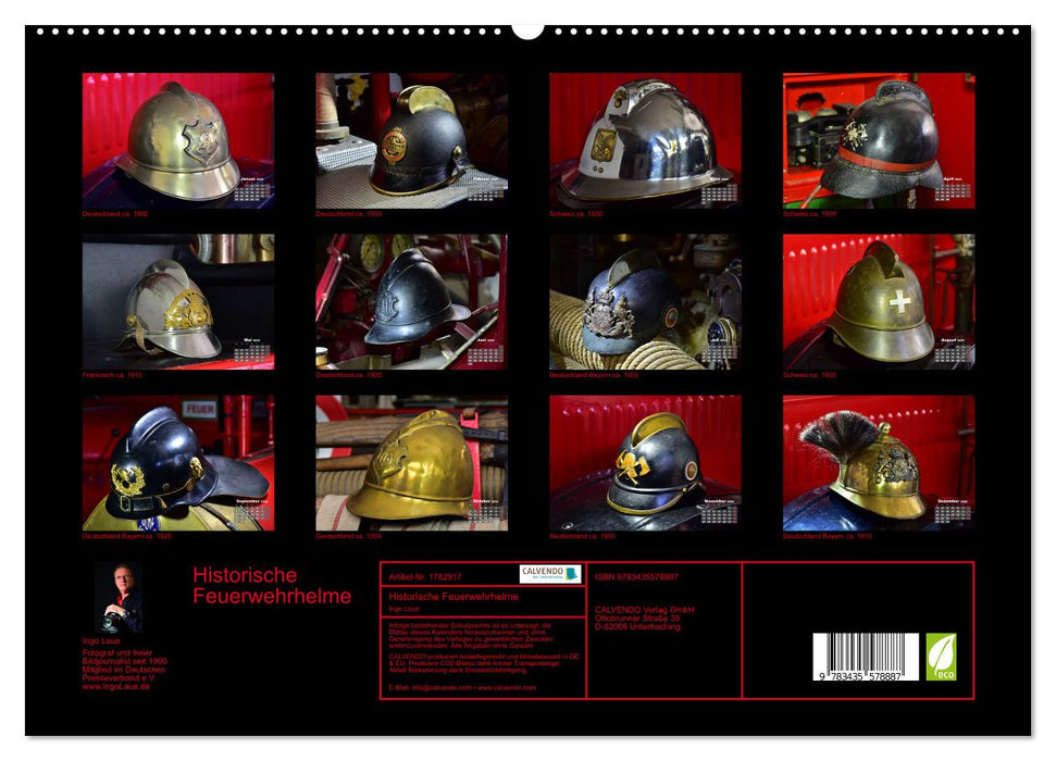 Historische Feuerwehrhelme (CALVENDO Premium Wandkalender 2025)