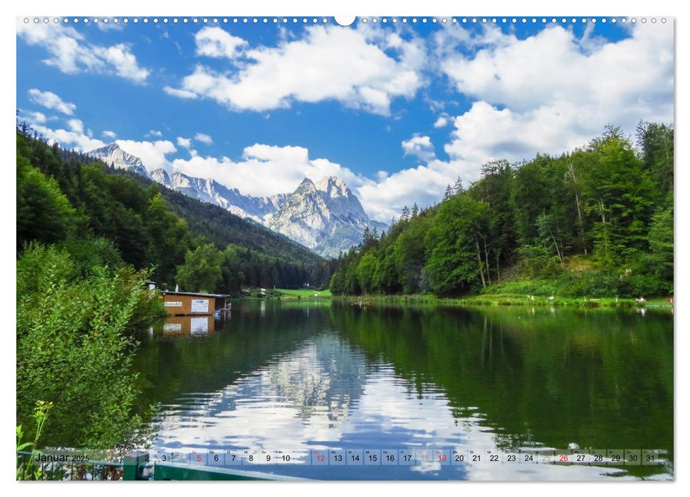 Malerisches Garmisch Partenkirchen - Aquarelle und Fotografien (CALVENDO Premium Wandkalender 2025)