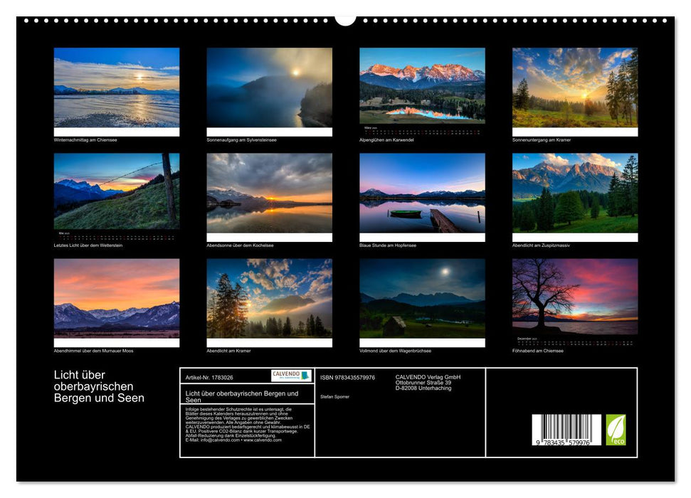 Licht über oberbayrischen Bergen und Seen (CALVENDO Premium Wandkalender 2025)