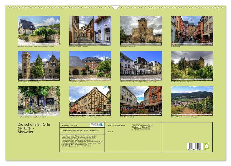 Die schönsten Orte der Eifel - Ahrweiler (CALVENDO Wandkalender 2025)