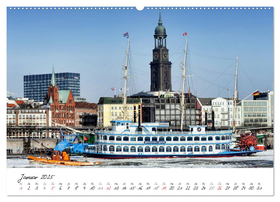 Mit Hamburg durchs Jahr 2025 (CALVENDO Premium Wandkalender 2025)