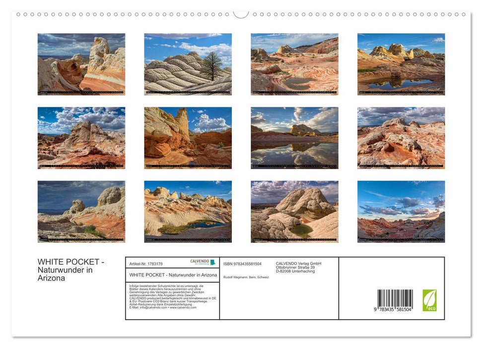 WHITE POCKET - Naturwunder in Arizona (CALVENDO Premium Wandkalender 2025)