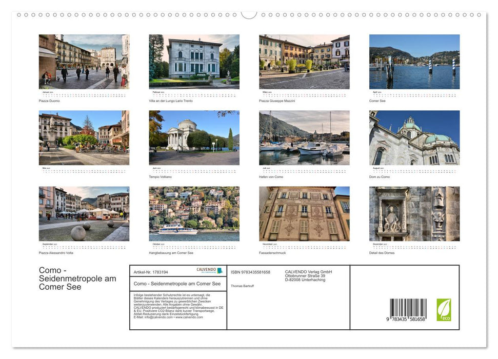 Como - Seidenmetropole am Comer See (CALVENDO Premium Wandkalender 2025)