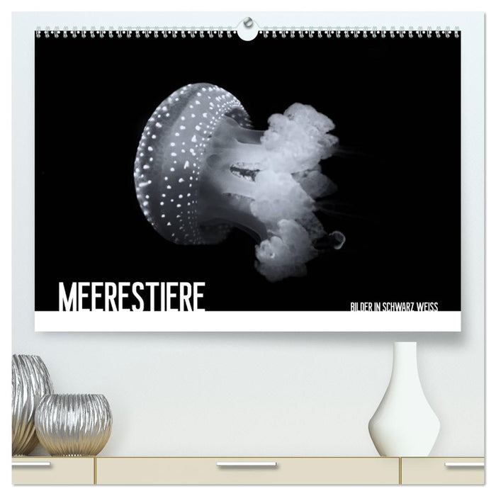 Meerestiere Bilder in Schwarz Weiss (CALVENDO Premium Wandkalender 2025)