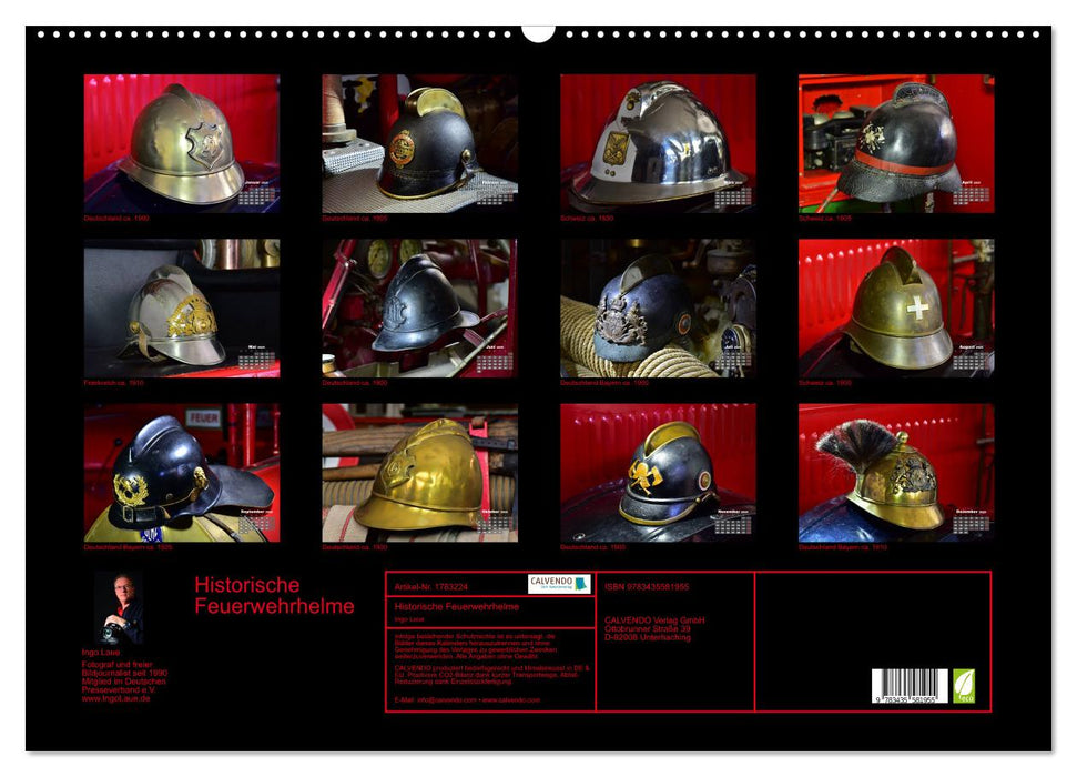 Historische Feuerwehrhelme (CALVENDO Wandkalender 2025)