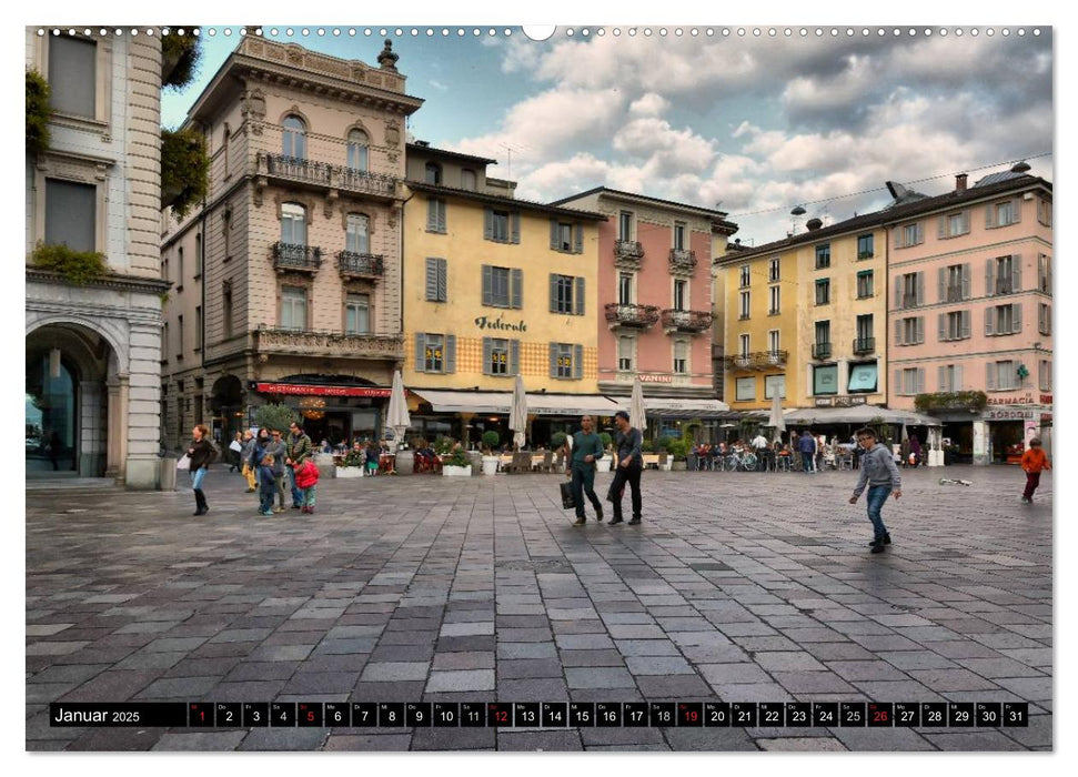 Lugano - Perle im Tessin (CALVENDO Premium Wandkalender 2025)