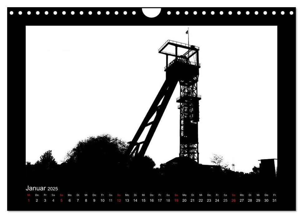 Ruhrpott und Niederrhein in Schwarzweiß (CALVENDO Wandkalender 2025)