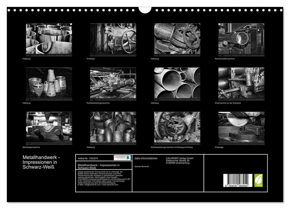 Metallhandwerk - Impressionen in Schwarz-Weiß (CALVENDO Wandkalender 2025)